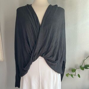 Dark Gray Draped Top